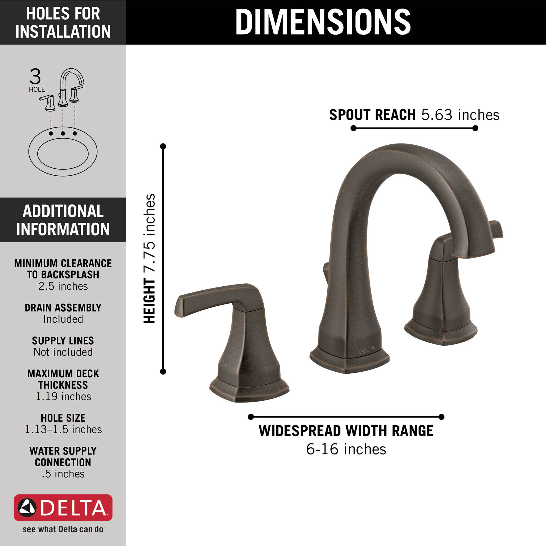 Two Handle Widespread Bathroom Faucet