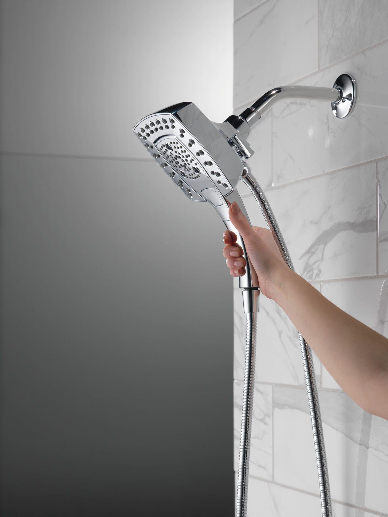 H<sub>2</sub>Okinetic&reg; In2ition&reg; 5-Setting Two-in-One Shower