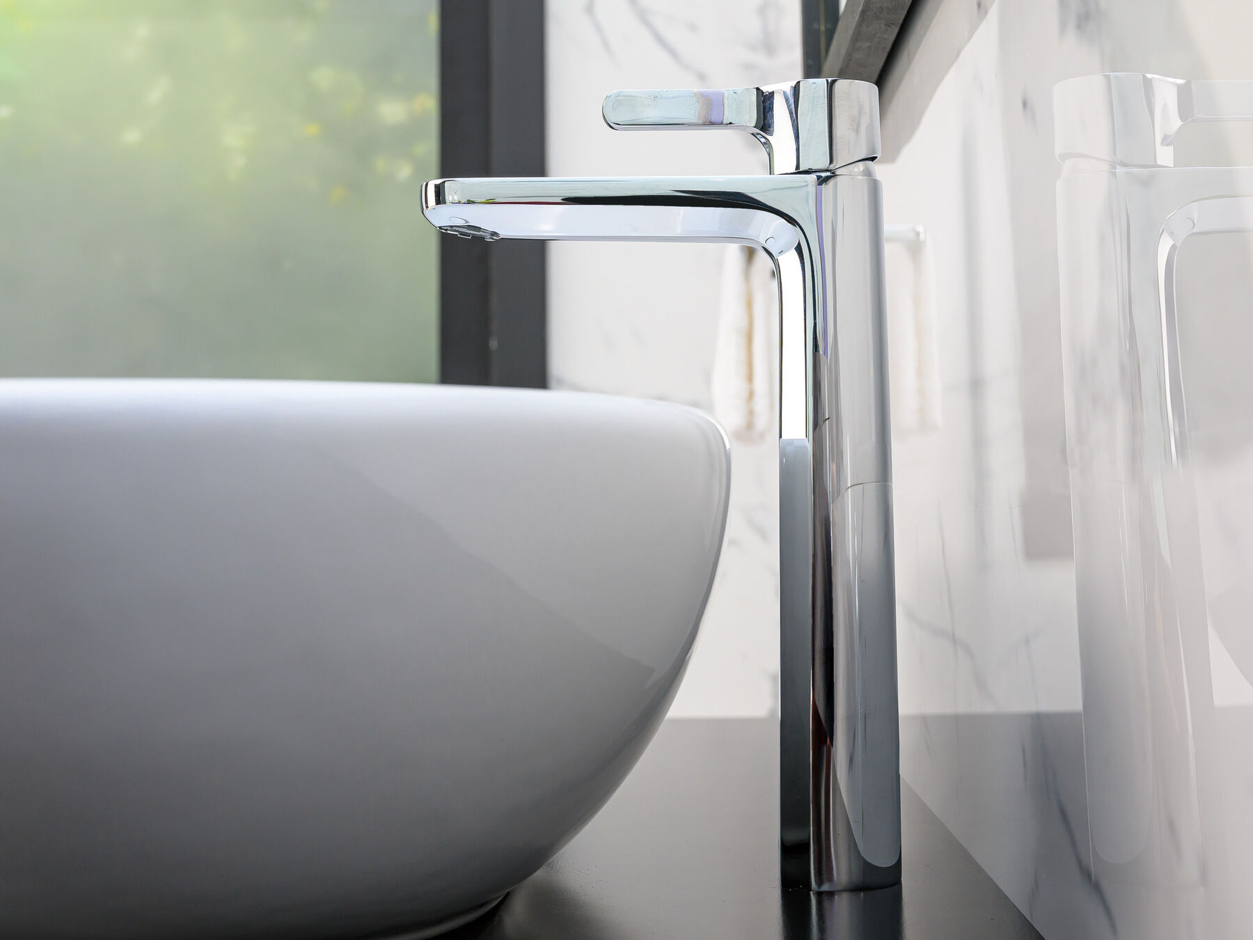 Single Handle Single Hole Vessel Lavatory Faucet - Less Pop-Up