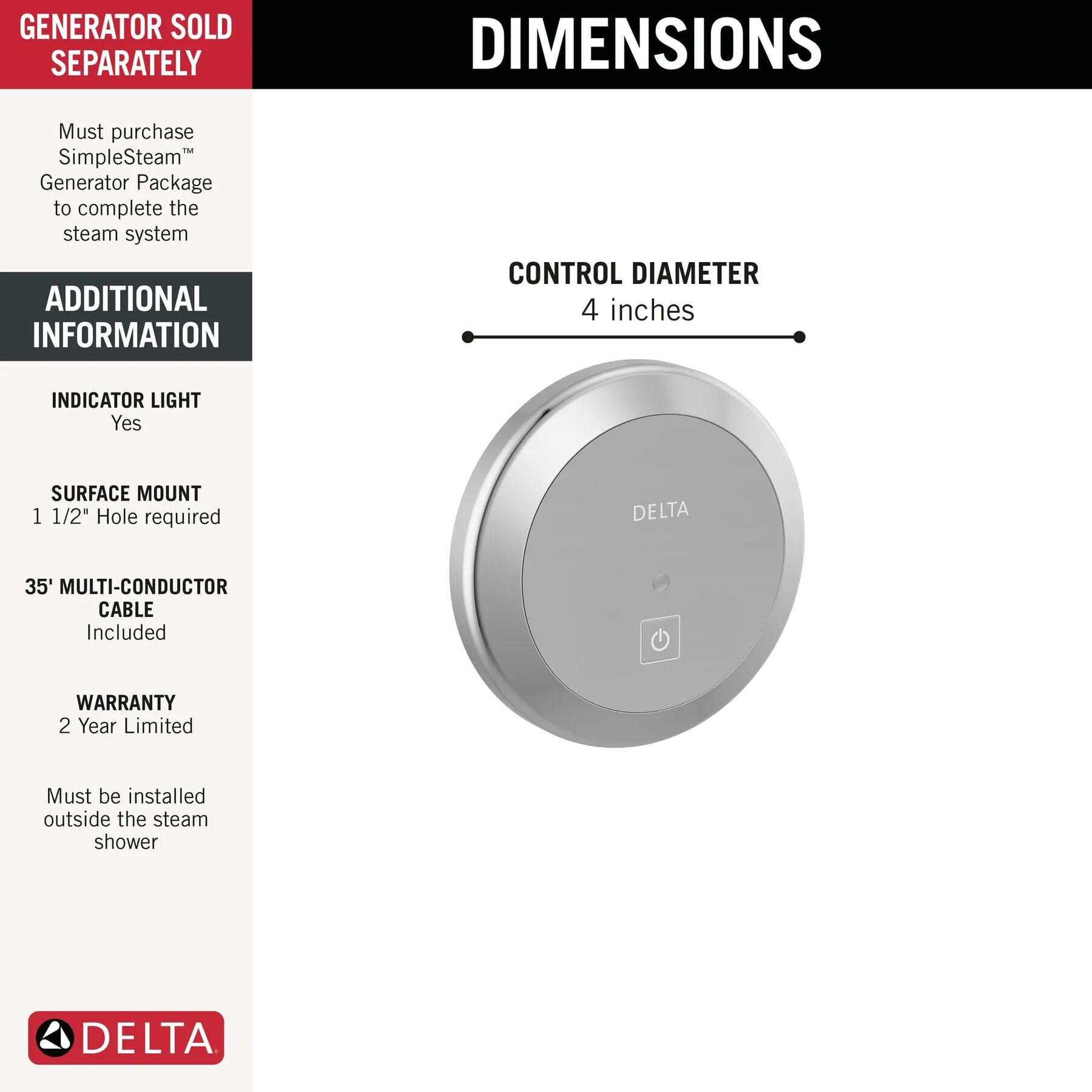 Round Exterior SimpleSteam&trade; Control