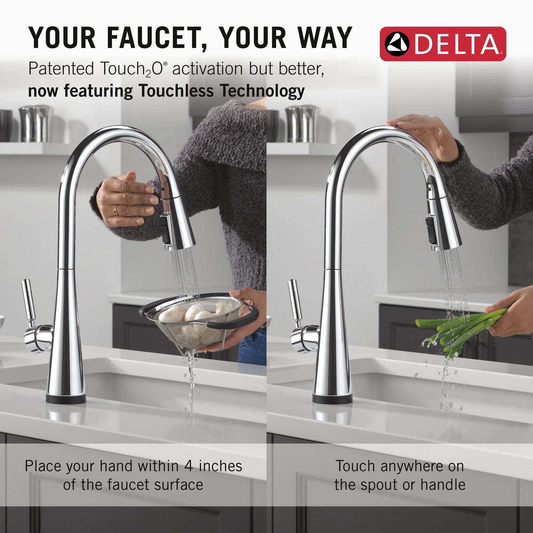 Single Handle Kitchen Pull-Down Faucet with Touch2O Technology