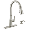 Single Handle Pull-Down Kitchen Faucet with Soap Dispenser and ShieldSpray Technology