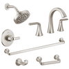 Widespread Lavatory Faucet with 14 Series Shower Trim and Bathroom Accessories Bundle