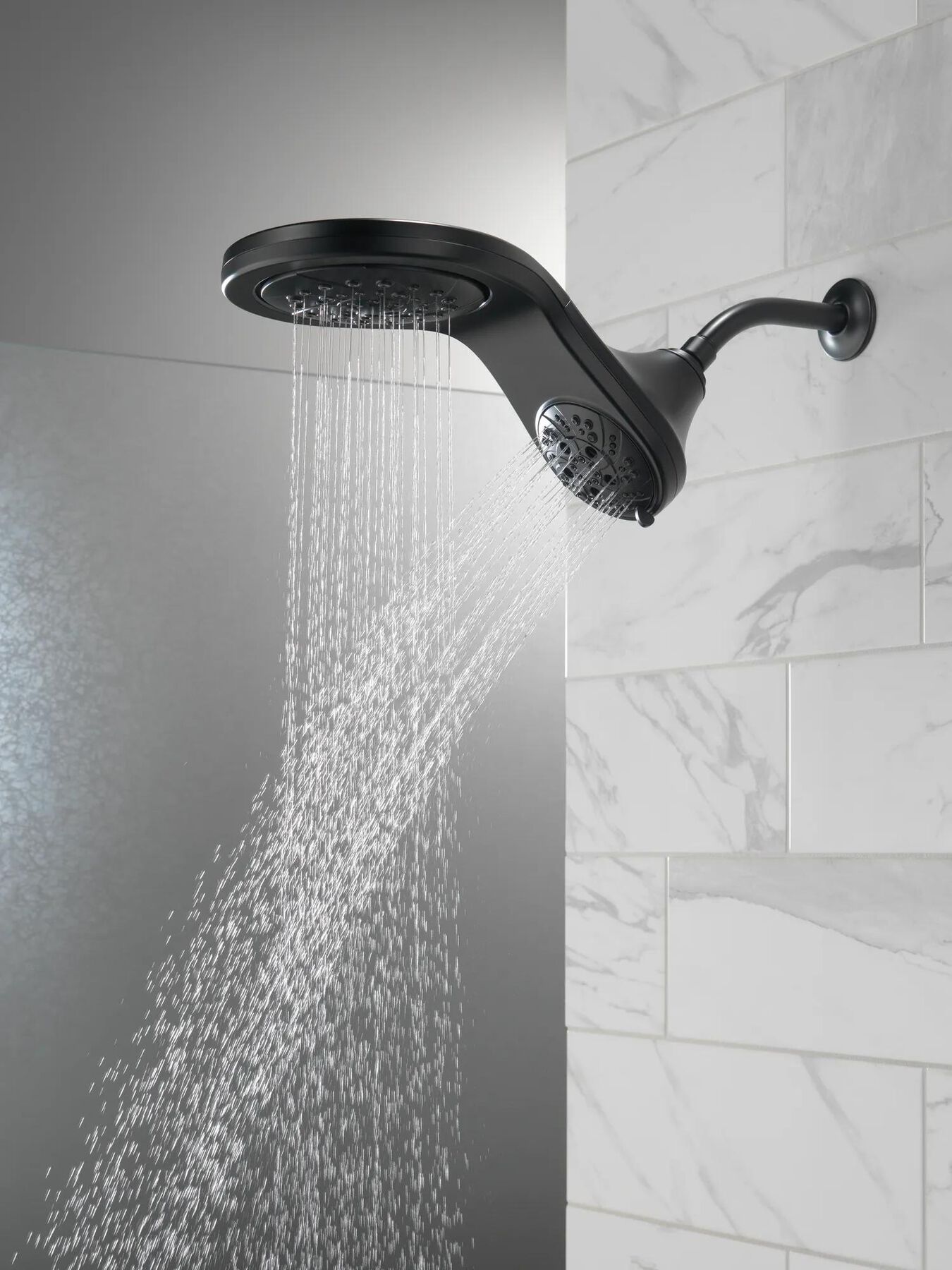 HydroRain&reg; H<sub>2</sub>Okinetic&reg; 5-Setting Two-in-One Shower Head