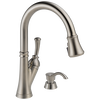 Single Handle Pull-Down Kitchen Faucet with Soap Dispenser and ShieldSpray Technology (Recertified)