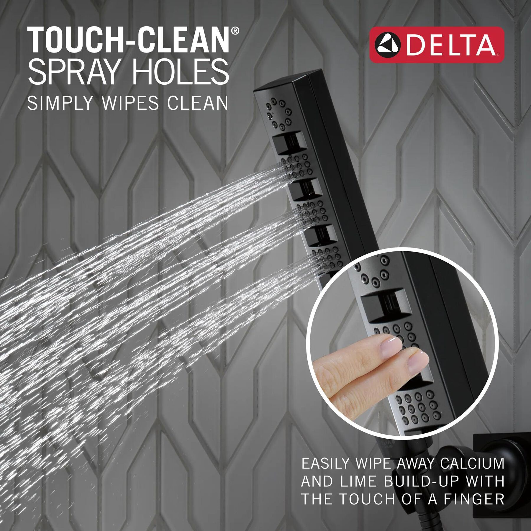 H<sub>2</sub>Okinetic&reg; 4-Setting Wall Mount Hand Shower