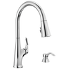 Single Handle Pull-Down Kitchen Faucet with Soap Dispenser and ShieldSpray Technology