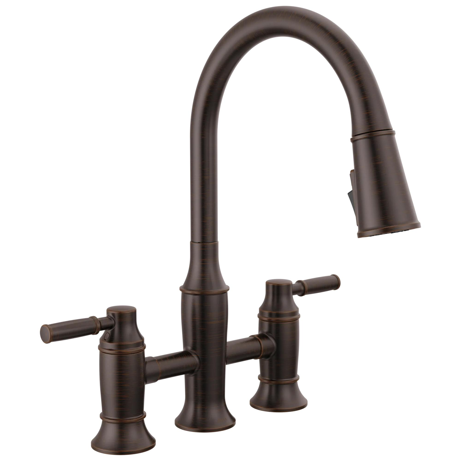Two Handle Pull-Down Bridge Kitchen Faucet (Recertified)