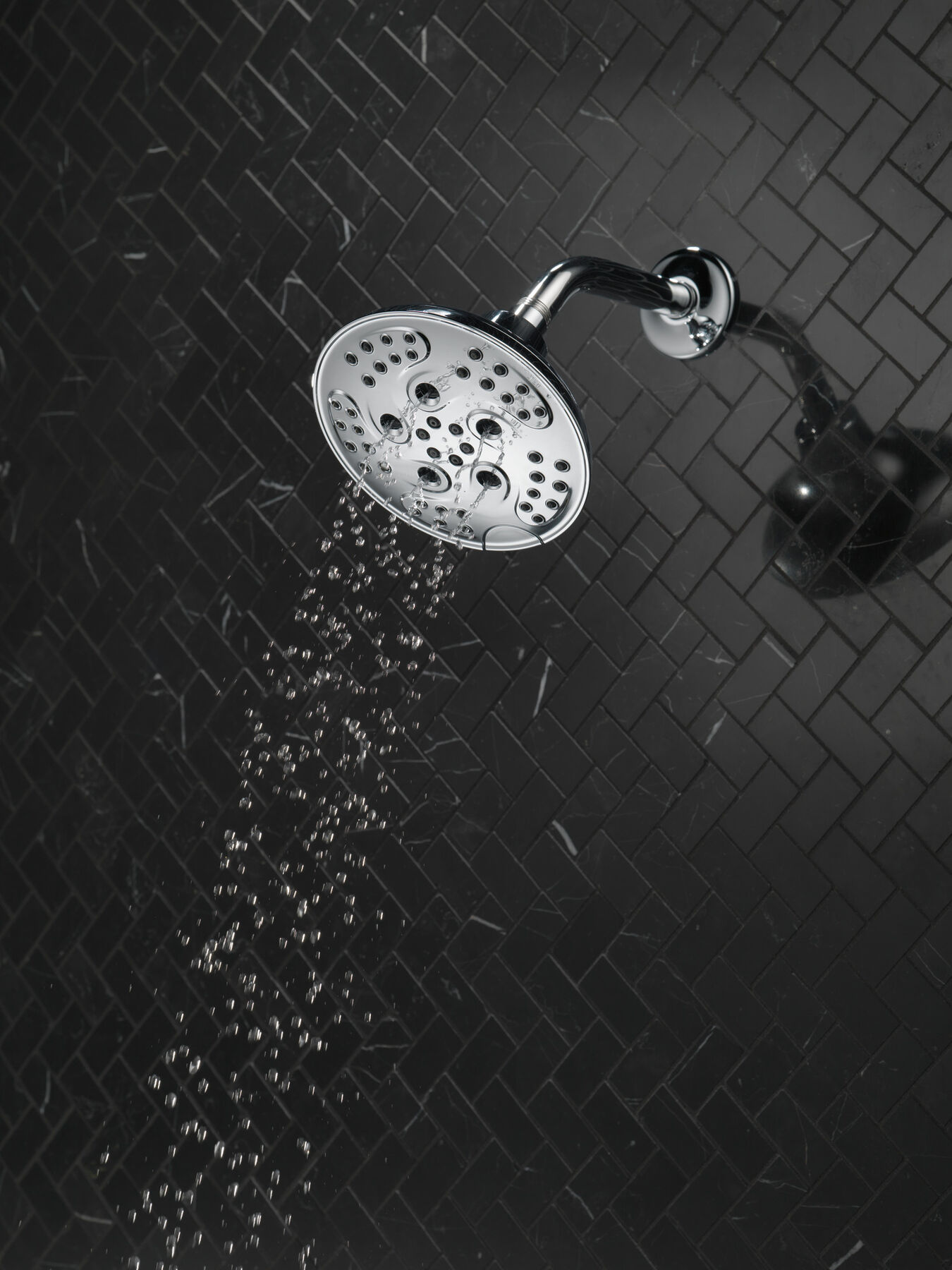H<sub>2</sub>Okinetic&reg; 5-Setting Transitional Raincan Shower Head