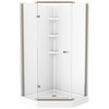 38x38 Corner Shower Bundle with Door - Frameless Neo with Glue Up Wall Set