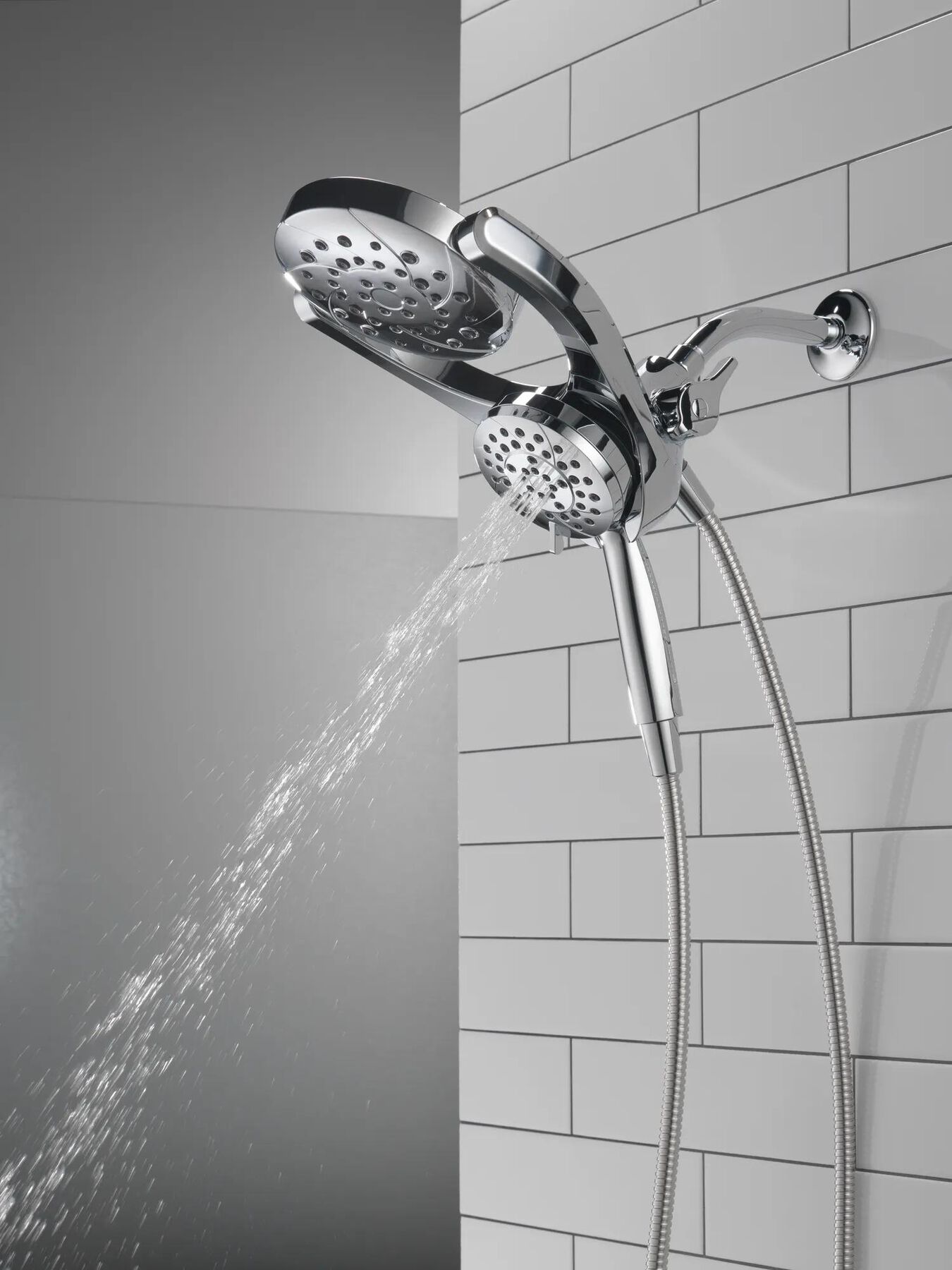 HydroRain&reg; 4-Setting Two-In-One Shower Head