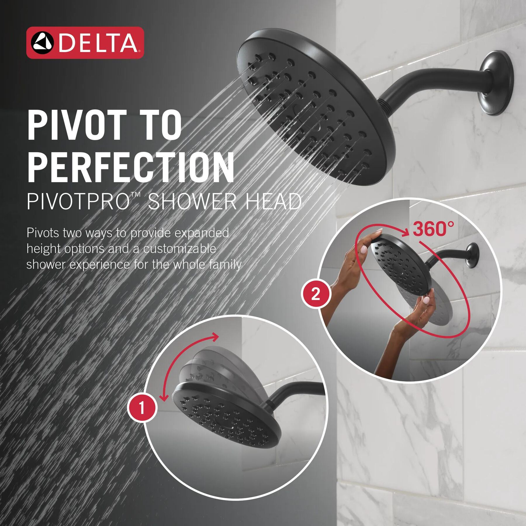 PivotPro&trade; Raincan Shower Head