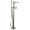 Single Handle Floor Mount Tub Filler Trim with Hand Shower