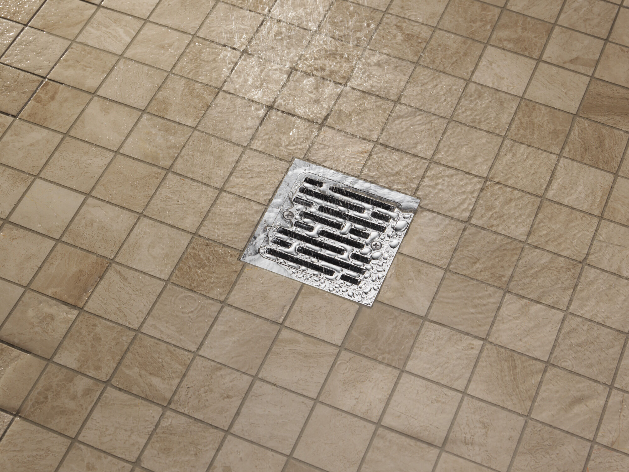 デルタページ Delta 4-in Tile-In Brass Square Shower Drain In Matte Black