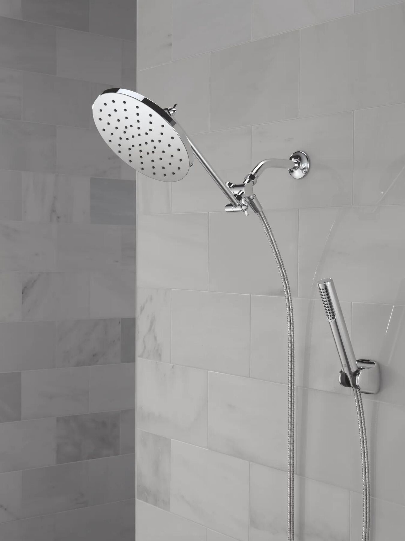 Adjustable Raincan Shower Head with Hand Shower