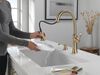 Single Handle Pull-Down Kitchen Faucet with Soap Dispenser and ShieldSpray Technology