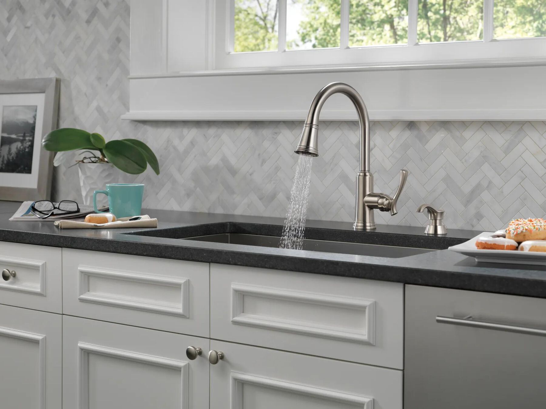 Pull-Down Kitchen Faucet with Soap Dispenser