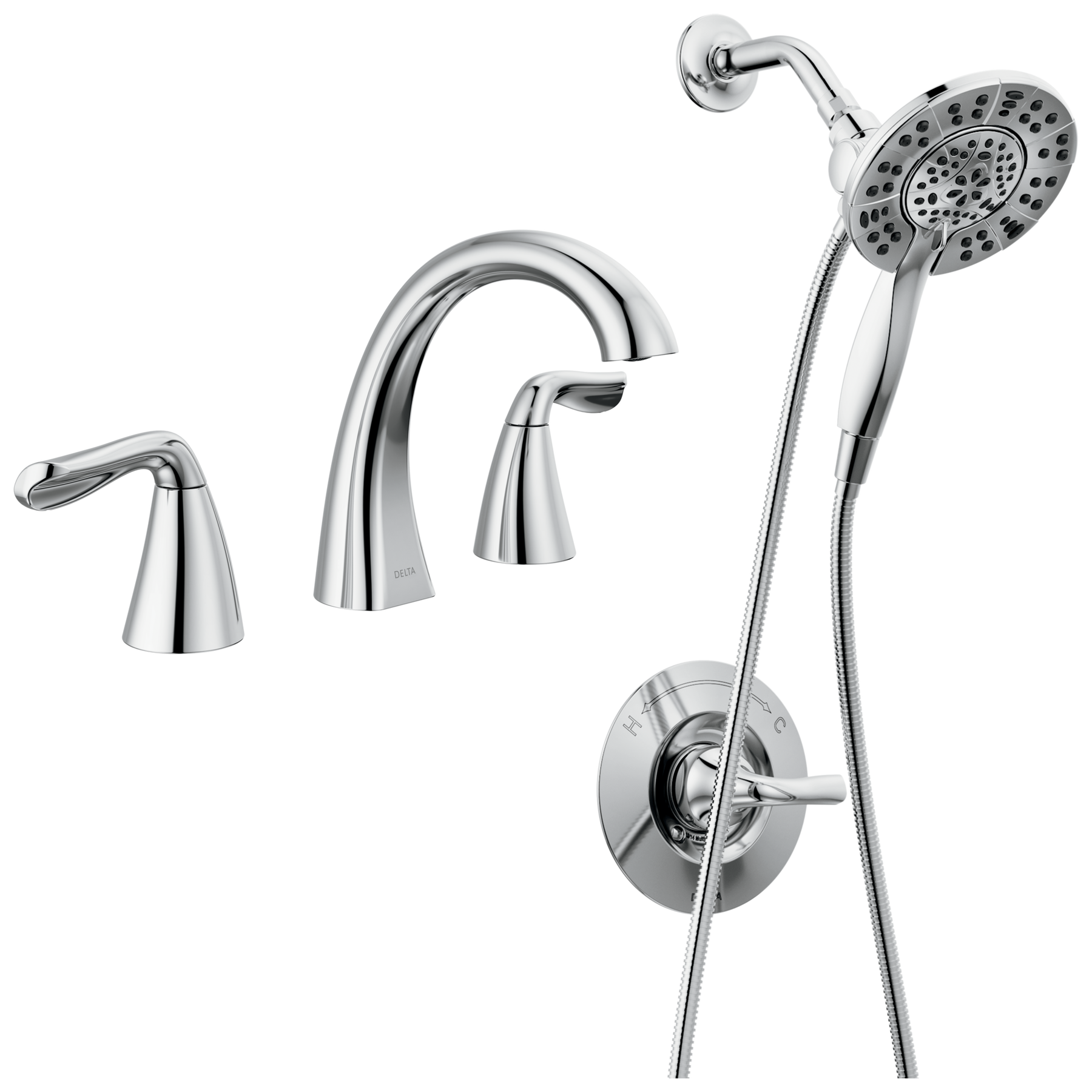 Widespread Lavatory Faucet with Shower Trim Bundle - 14 Series