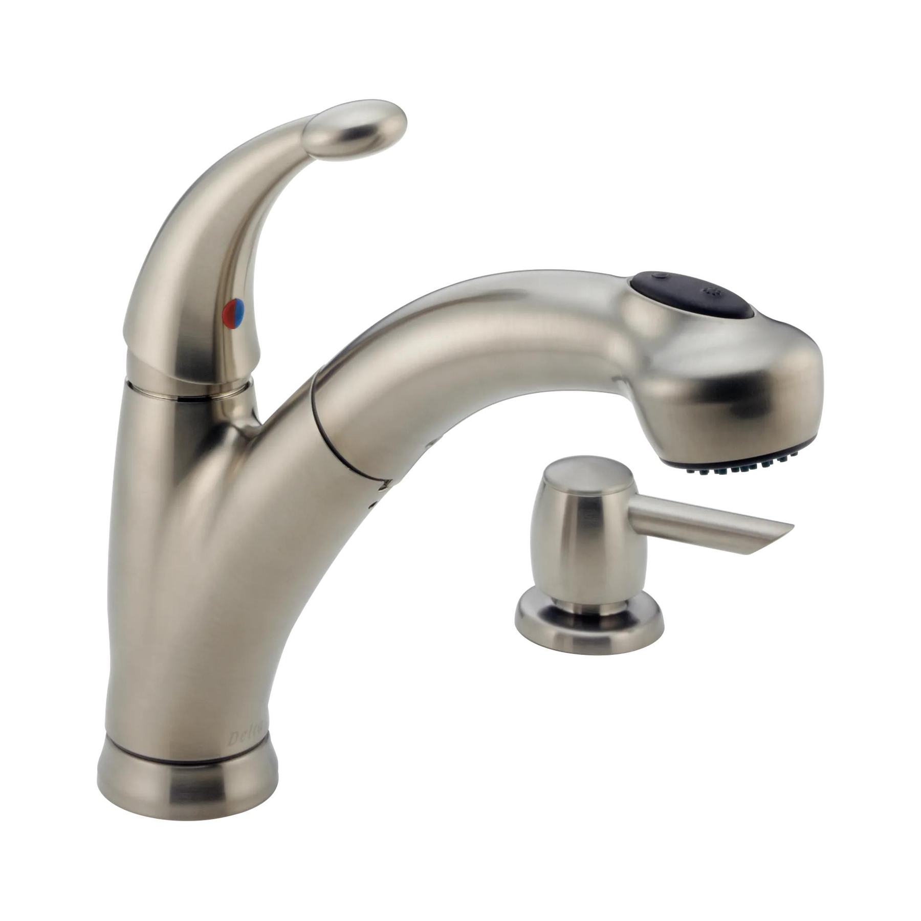 Single Handle Pull-Out Kitchen Faucet with Soap Dispenser