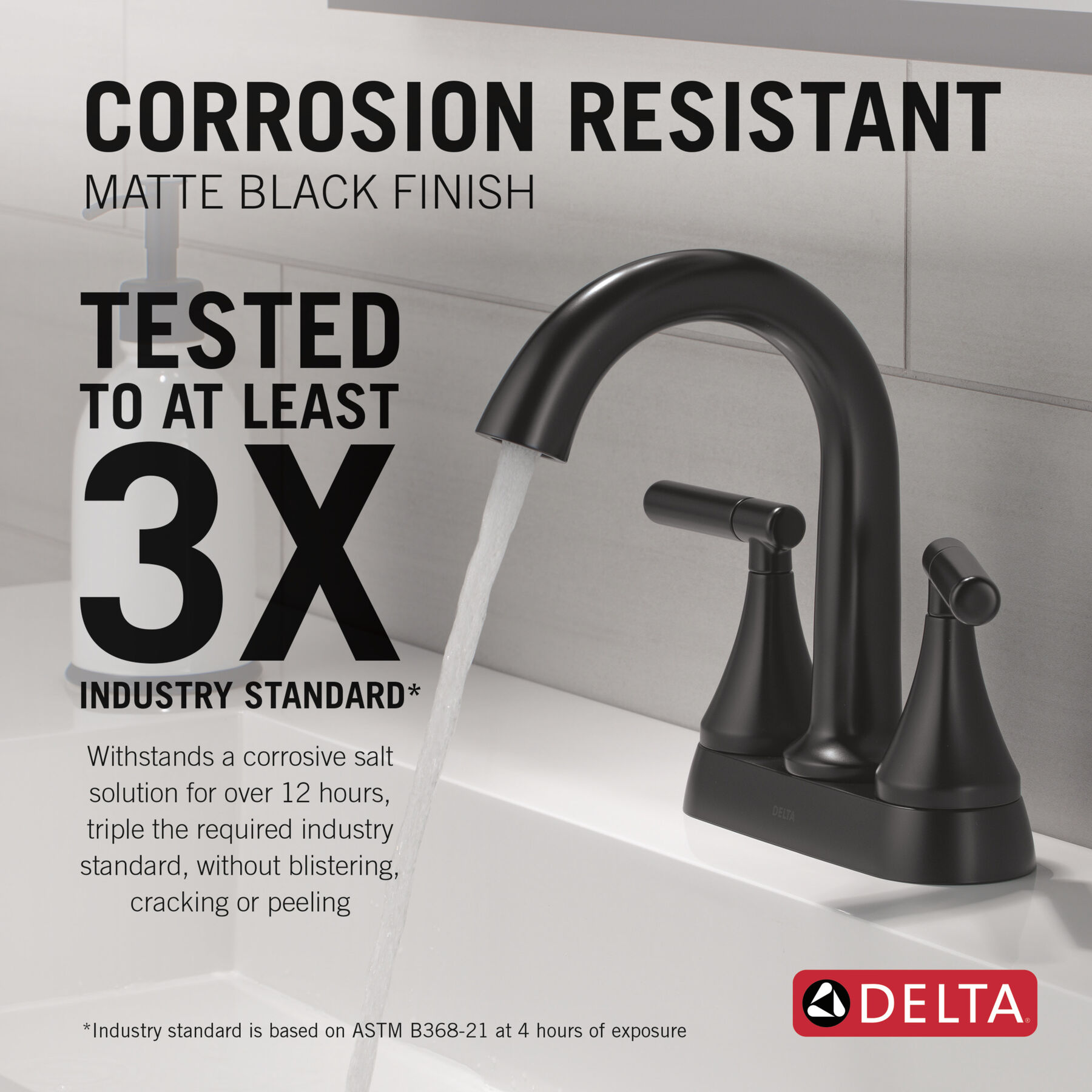 Centerset Lavatory Faucet with 14 Series Tub Shower Trim and Rough Bundle