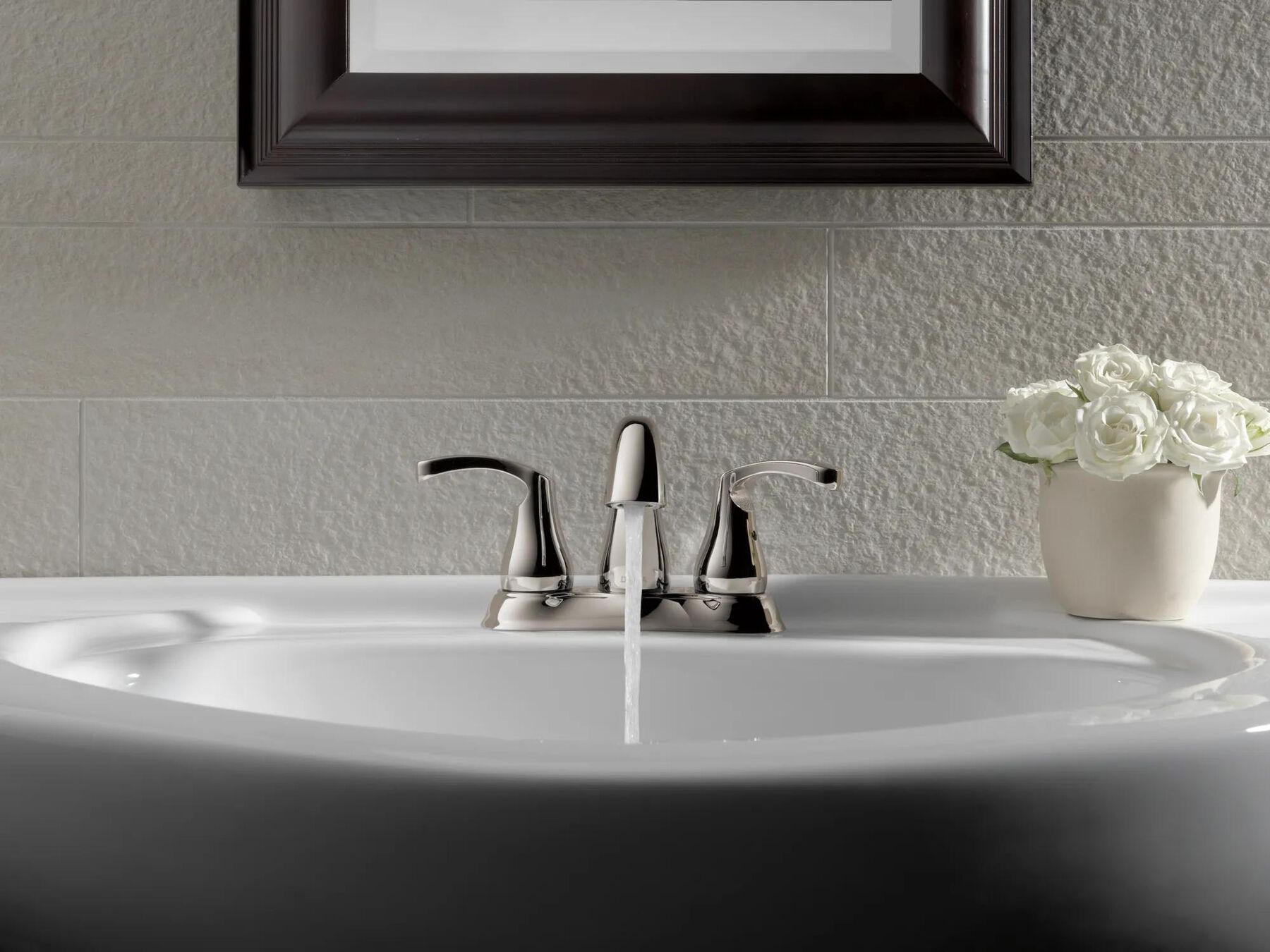 Two Handle Centerset Bathroom Faucet (Recertified)