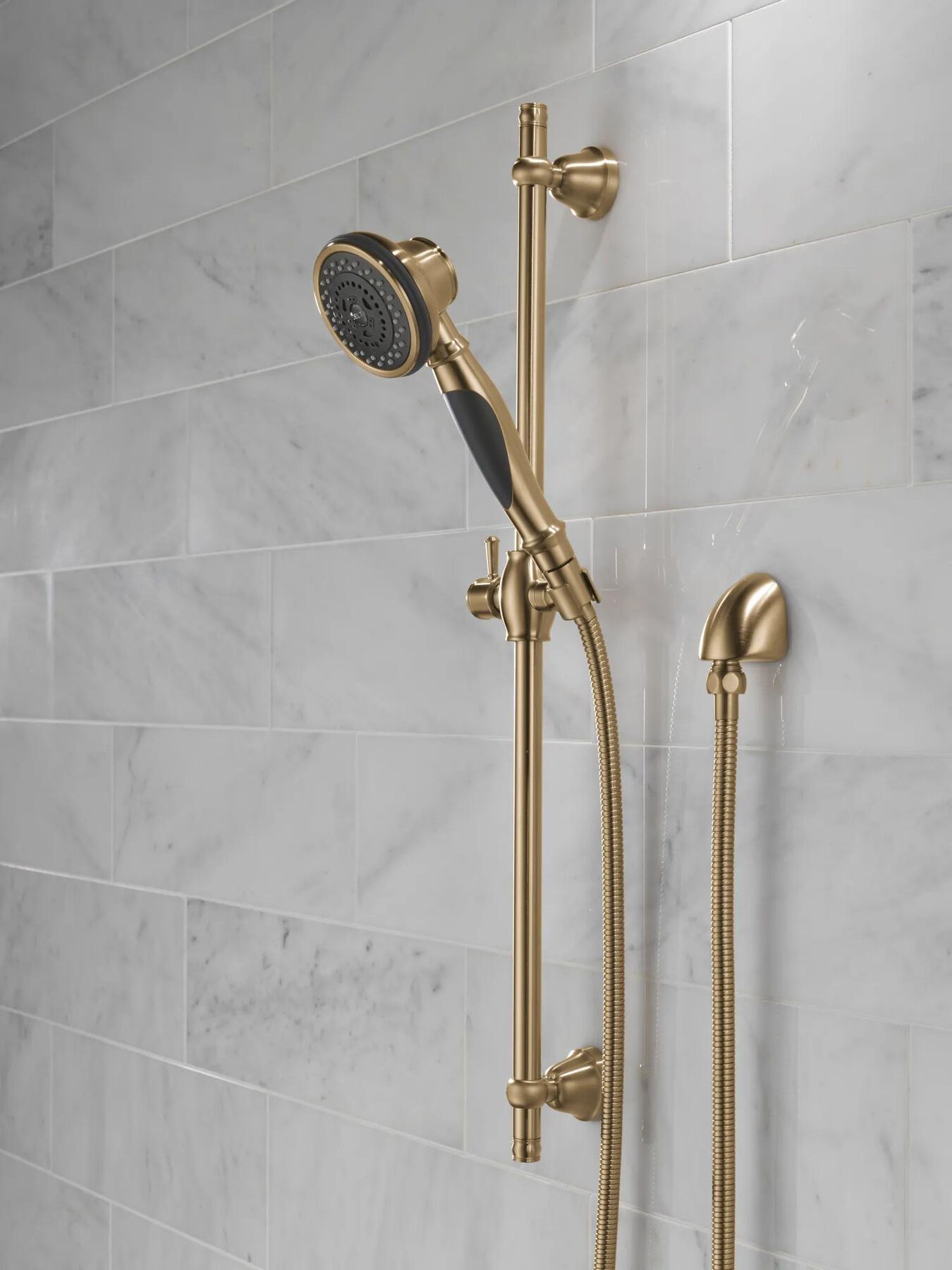 Premium 3-Setting Slide Bar Hand Shower with Wall Elbow