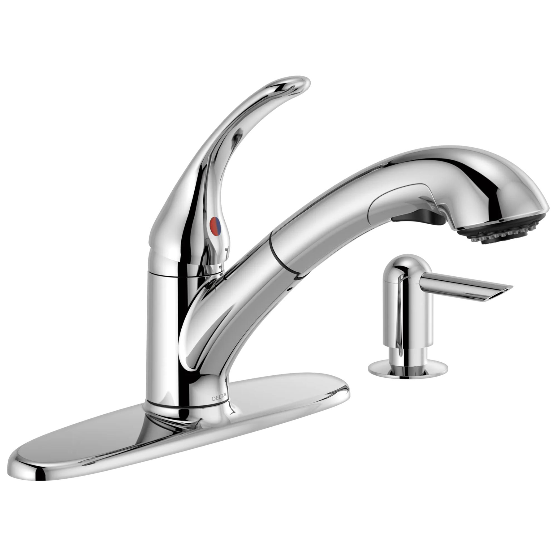 Single Handle Pull-Out Kitchen Faucet with Soap Dispenser (Recertified)