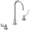 Two Handle Widespread Lavatory Faucet with Gooseneck Spout - Less Pop-Up