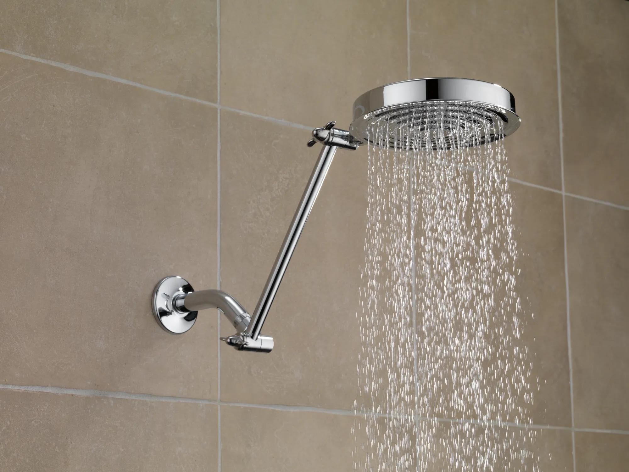 Single-Setting Adjustable Arm Raincan Shower Head in Chrome 52687