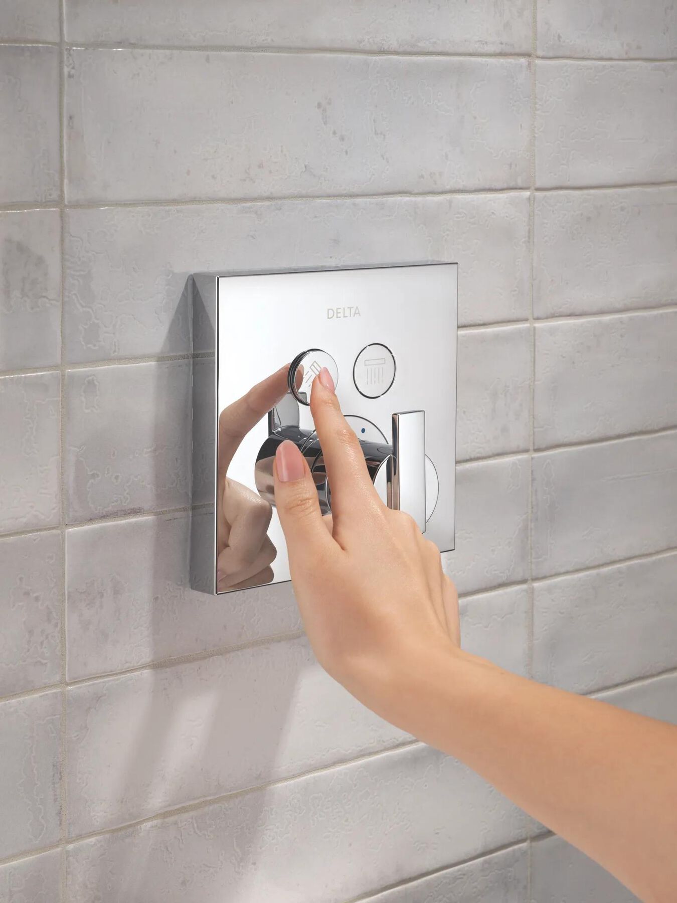 Angular Modern Push-Button Shower