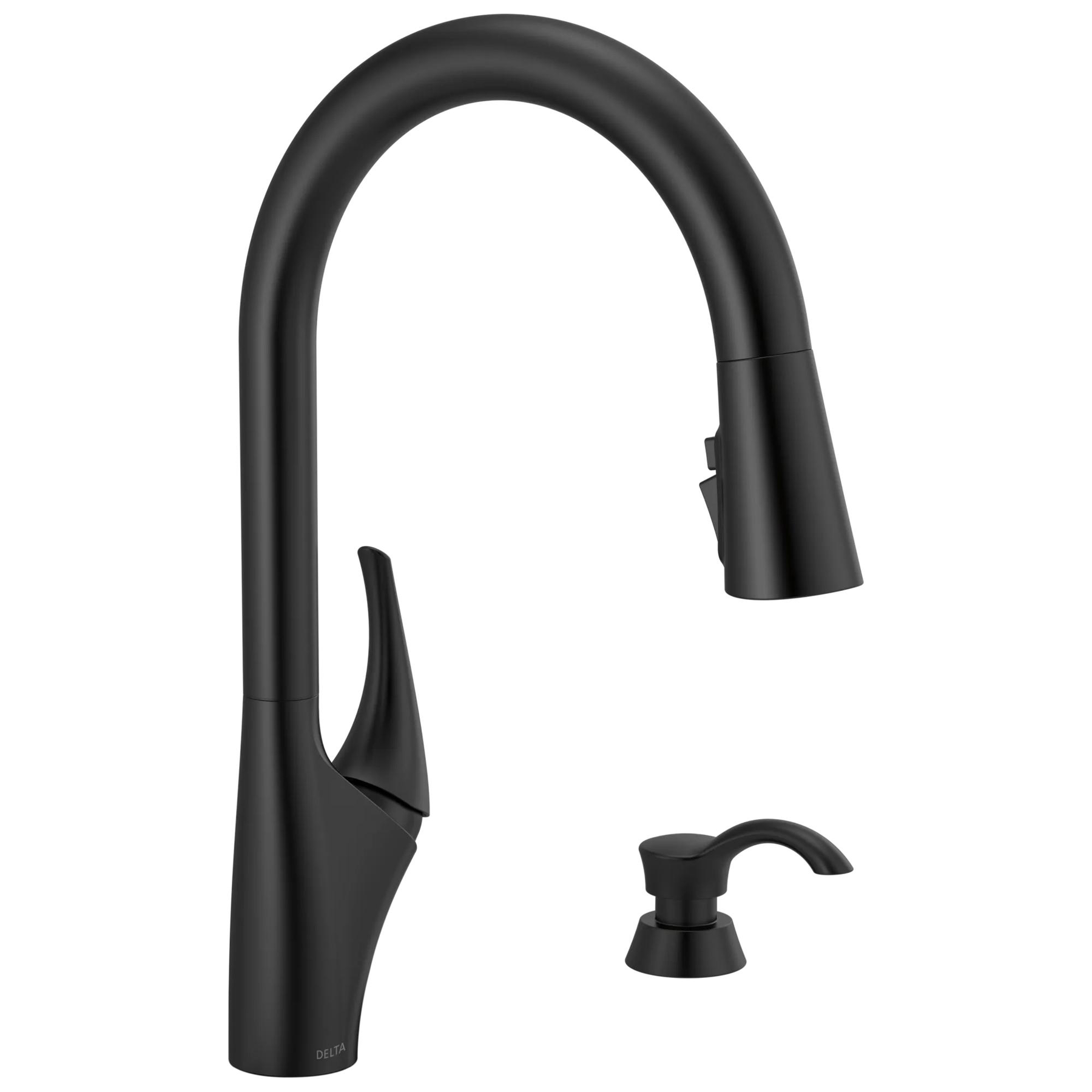 Single Handle Pull-Down Kitchen Faucet with Soap Dispenser and ShieldSpray Technology (Recertified)