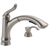Single Handle Pull-Out Kitchen Faucet with Soap Dispenser