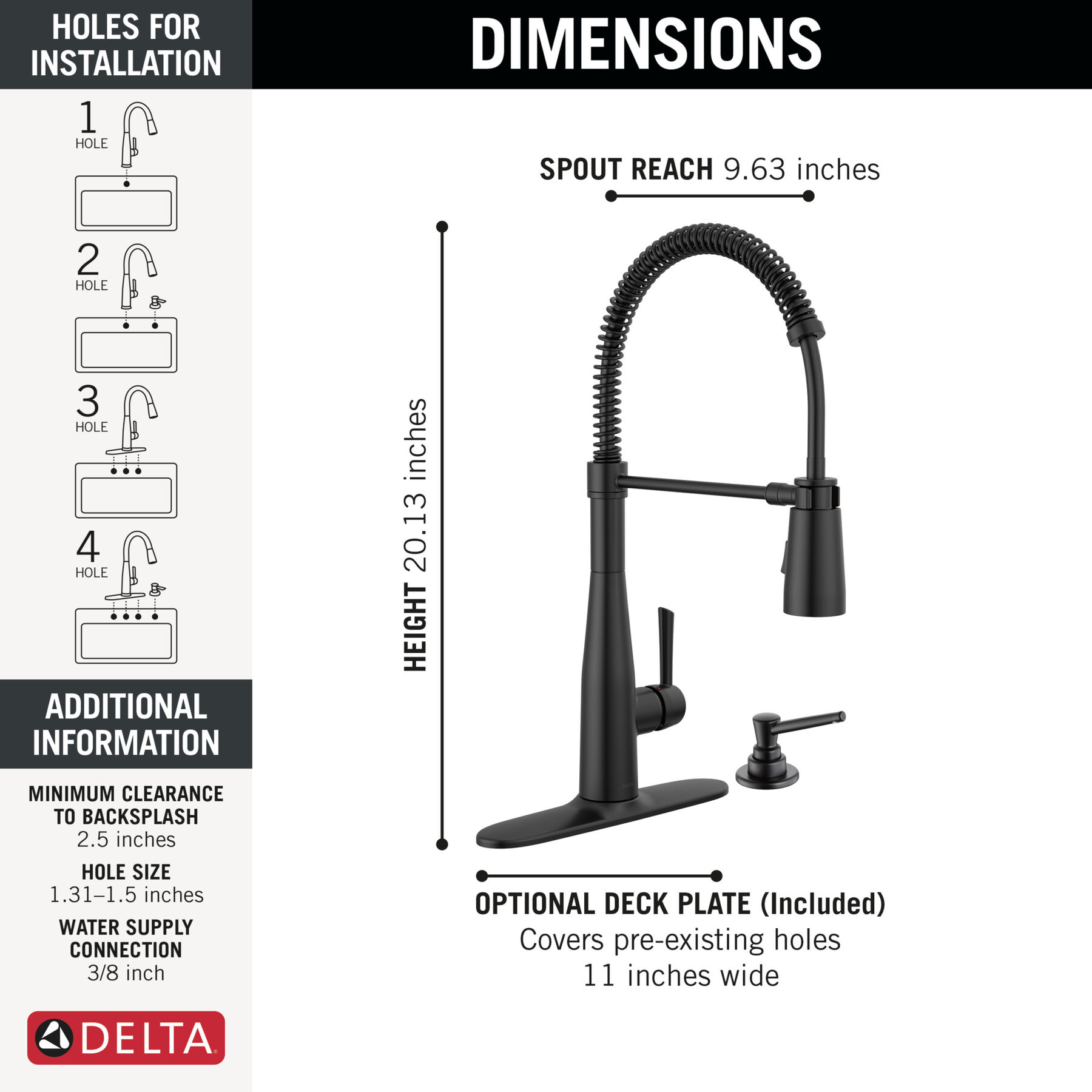 Spring Kitchen Single Handle with Soap Dispenser Bundle