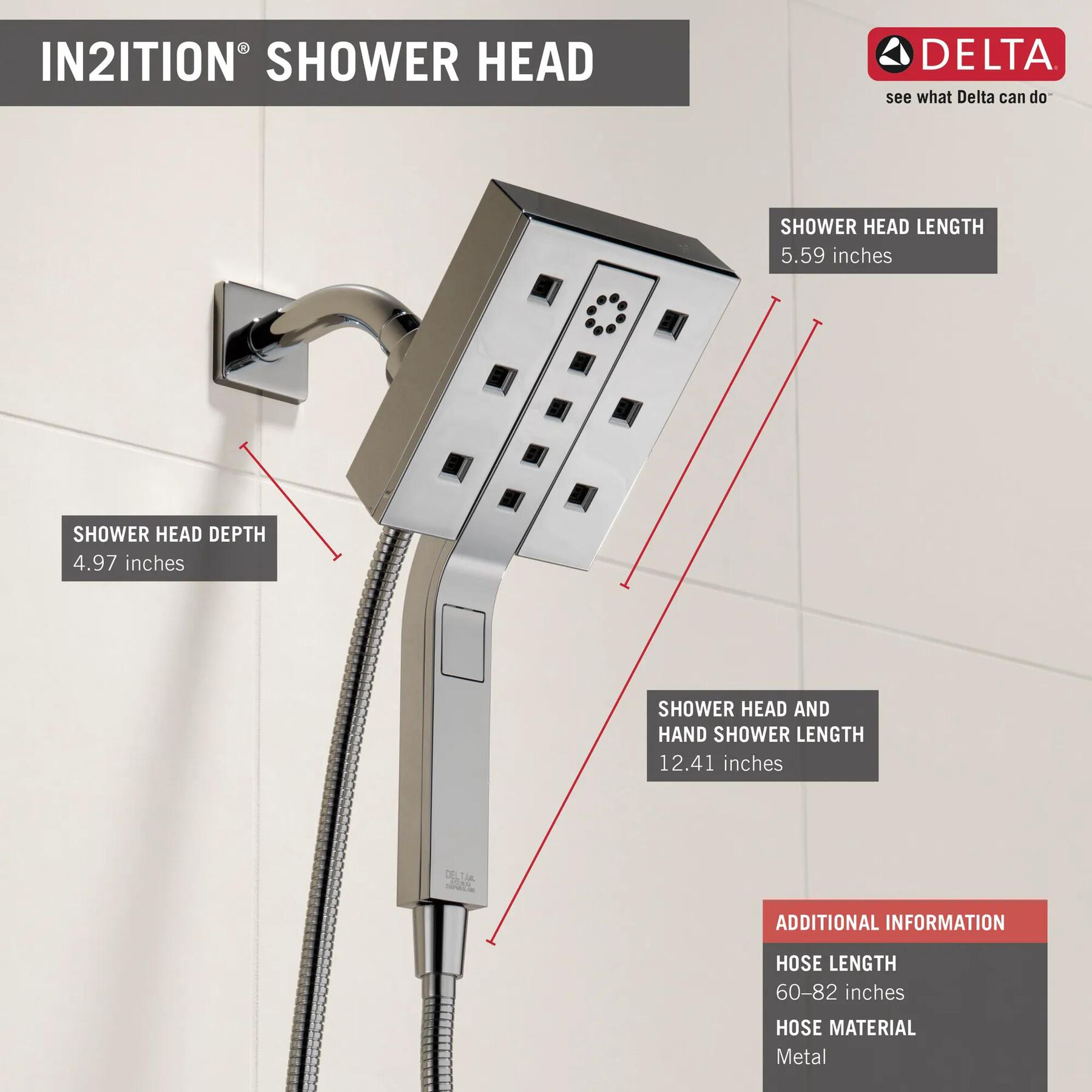 H<sub>2</sub>Okinetic&reg; In2ition&reg; 4-Setting Two-in-One Shower (Recertified)
