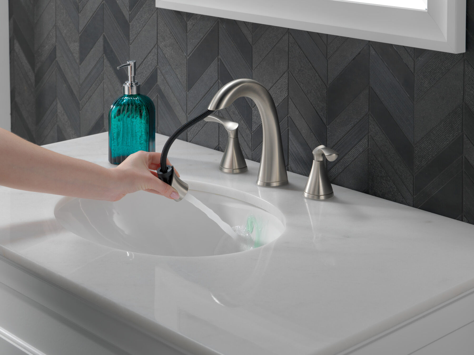 Two Handle Centerset Bathroom Faucet (Recertified)