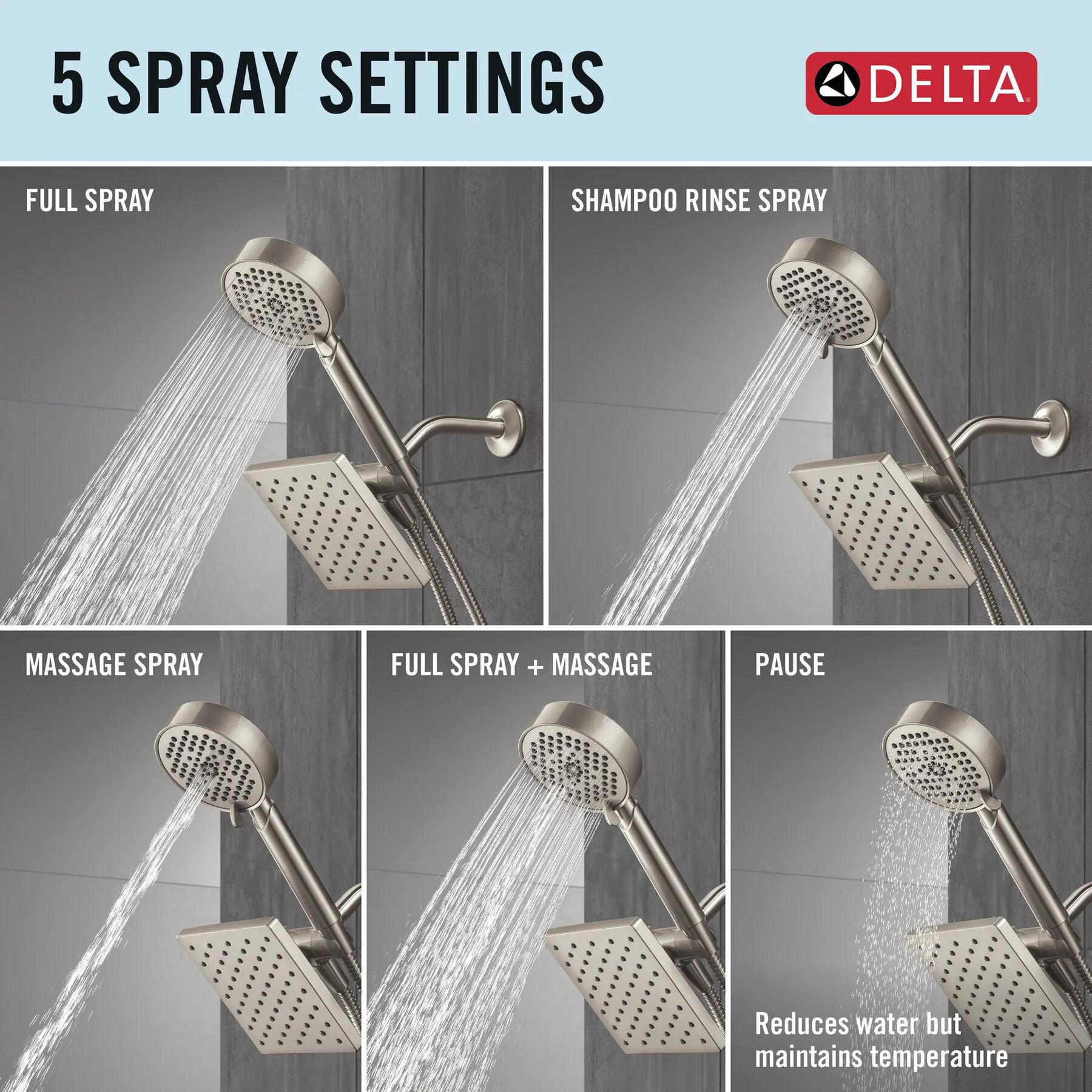 5-Setting Two-in-One Combination Shower