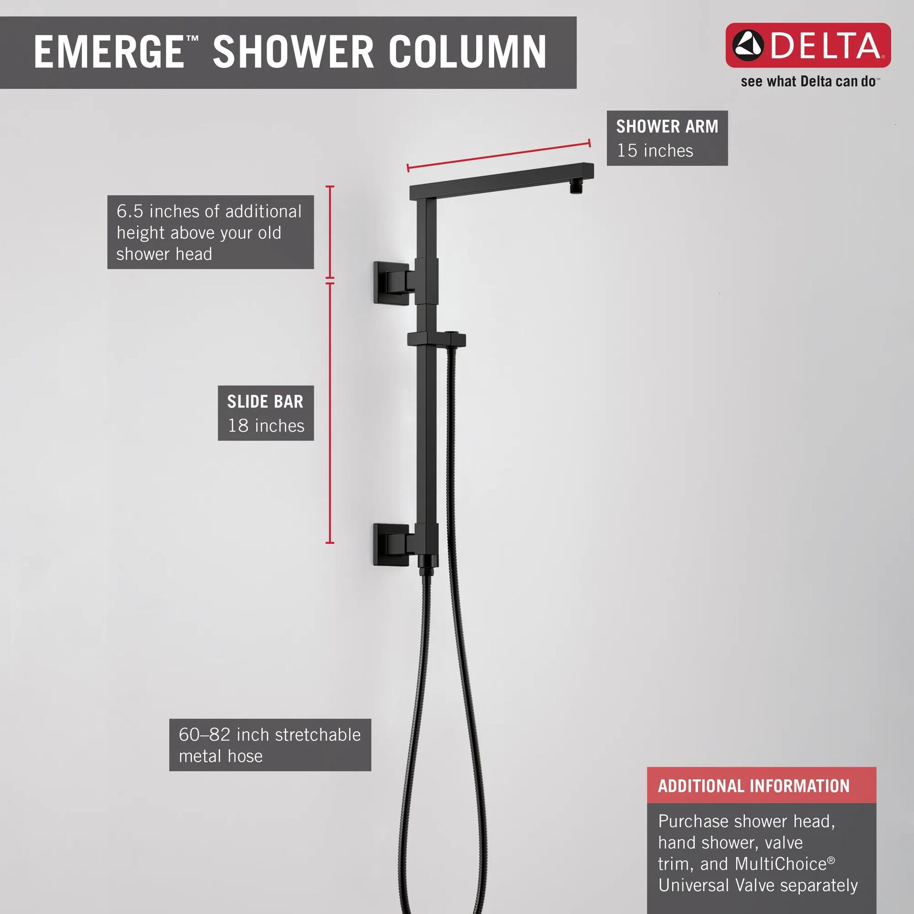 Shower Column 18" Angular (Recertified)