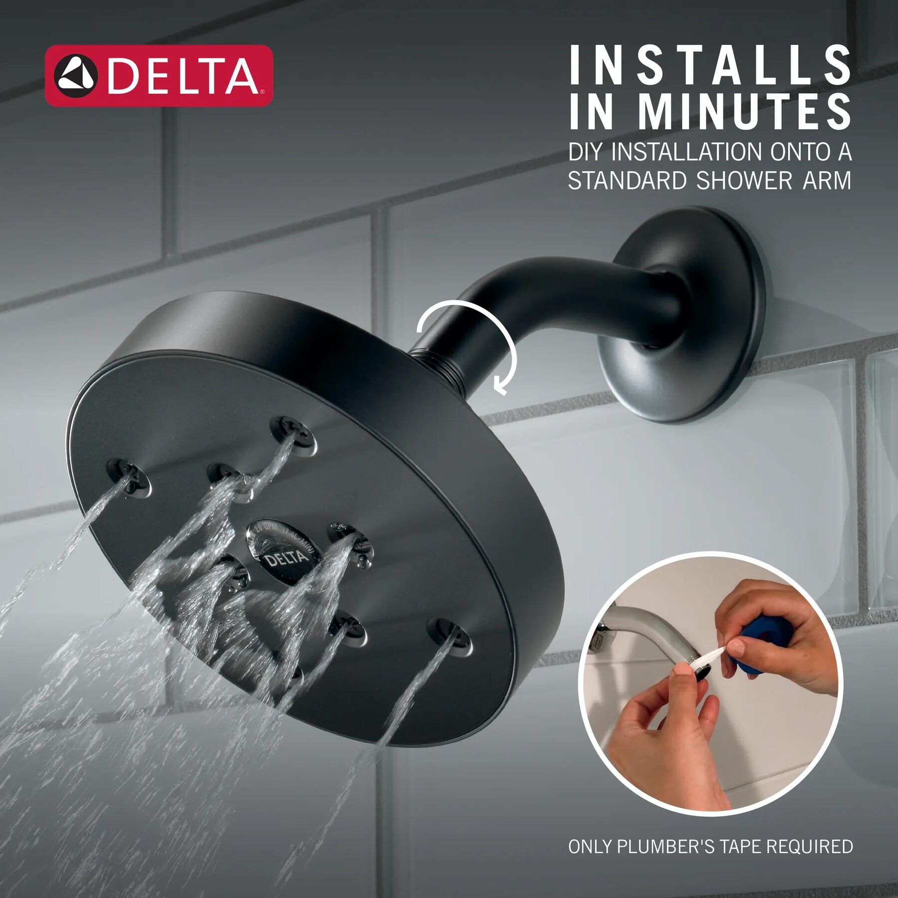 H<sub>2</sub>Okinetic&reg; Single-Setting Raincan Shower Head