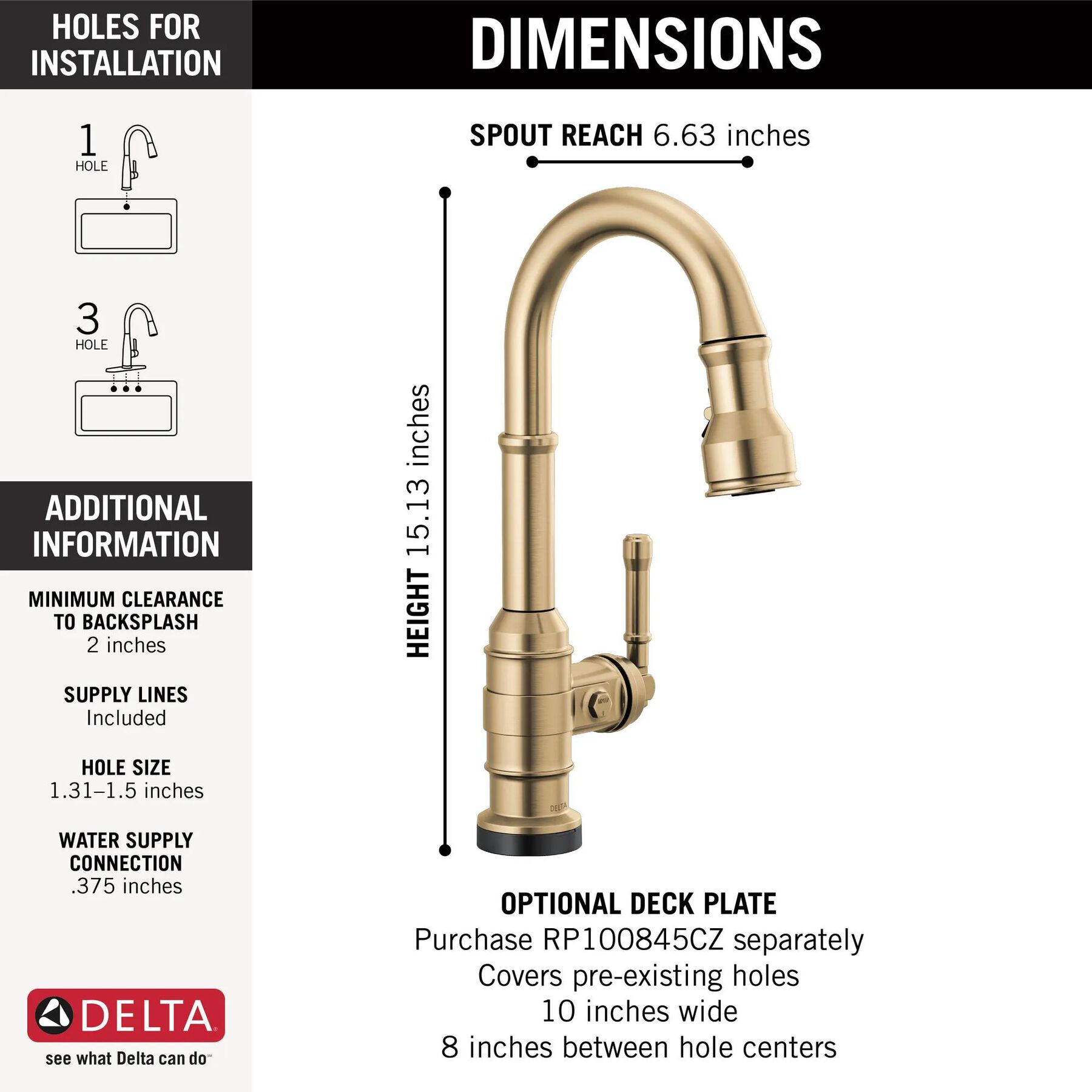 Single Handle Pull-Down Bar/Prep Faucet with Touch<sub>2</sub>O&reg; Technology