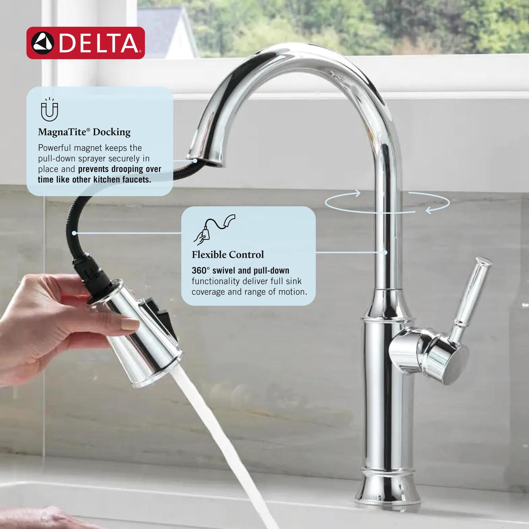 Single Handle Pull-Down Kitchen Faucet