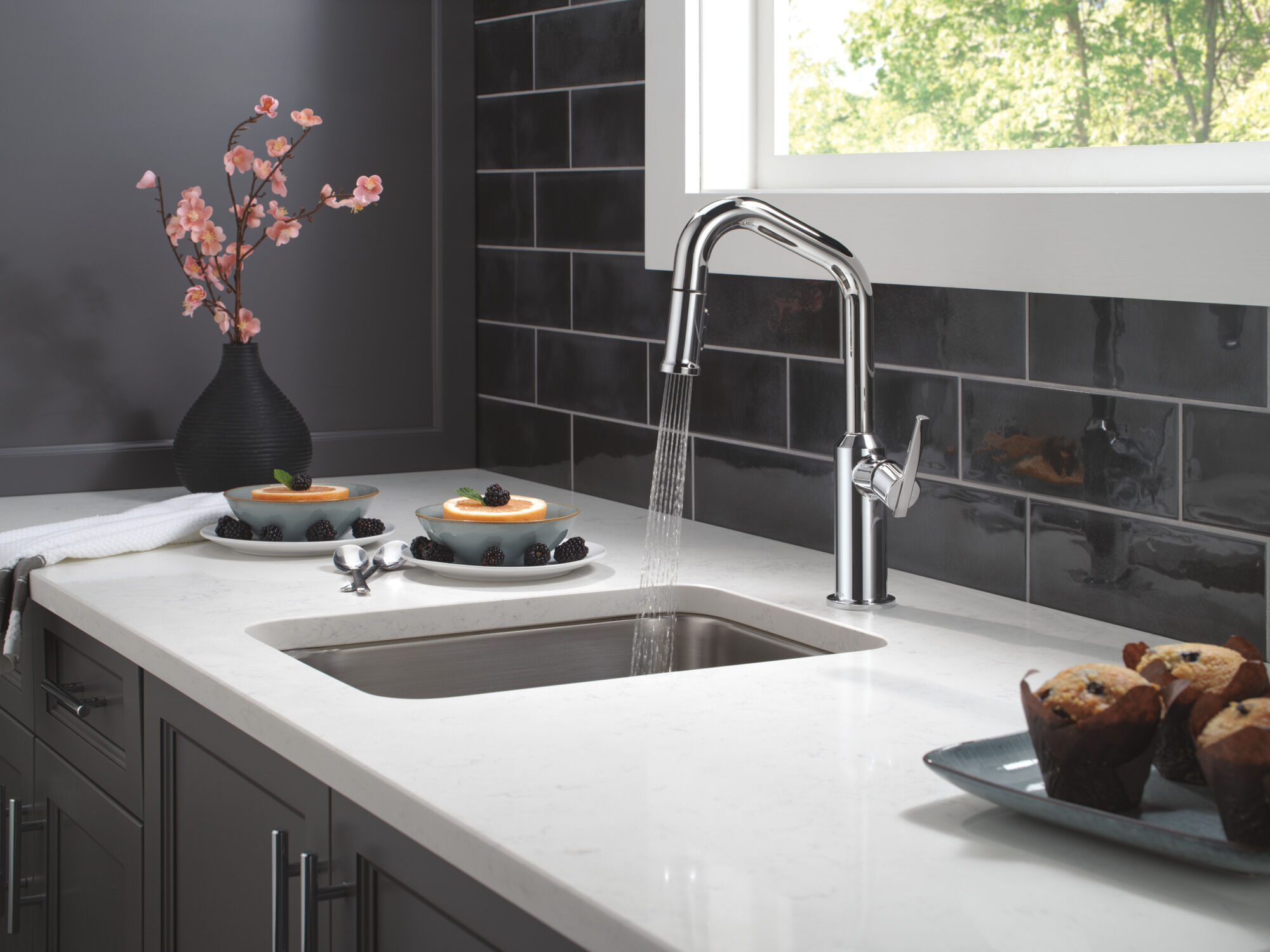 Single Handle Pull-Down Bar/Prep Faucet in Lumicoat® Chrome 9885