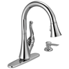 Single Handle Pull-Down Kitchen Faucet with Soap Dispenser