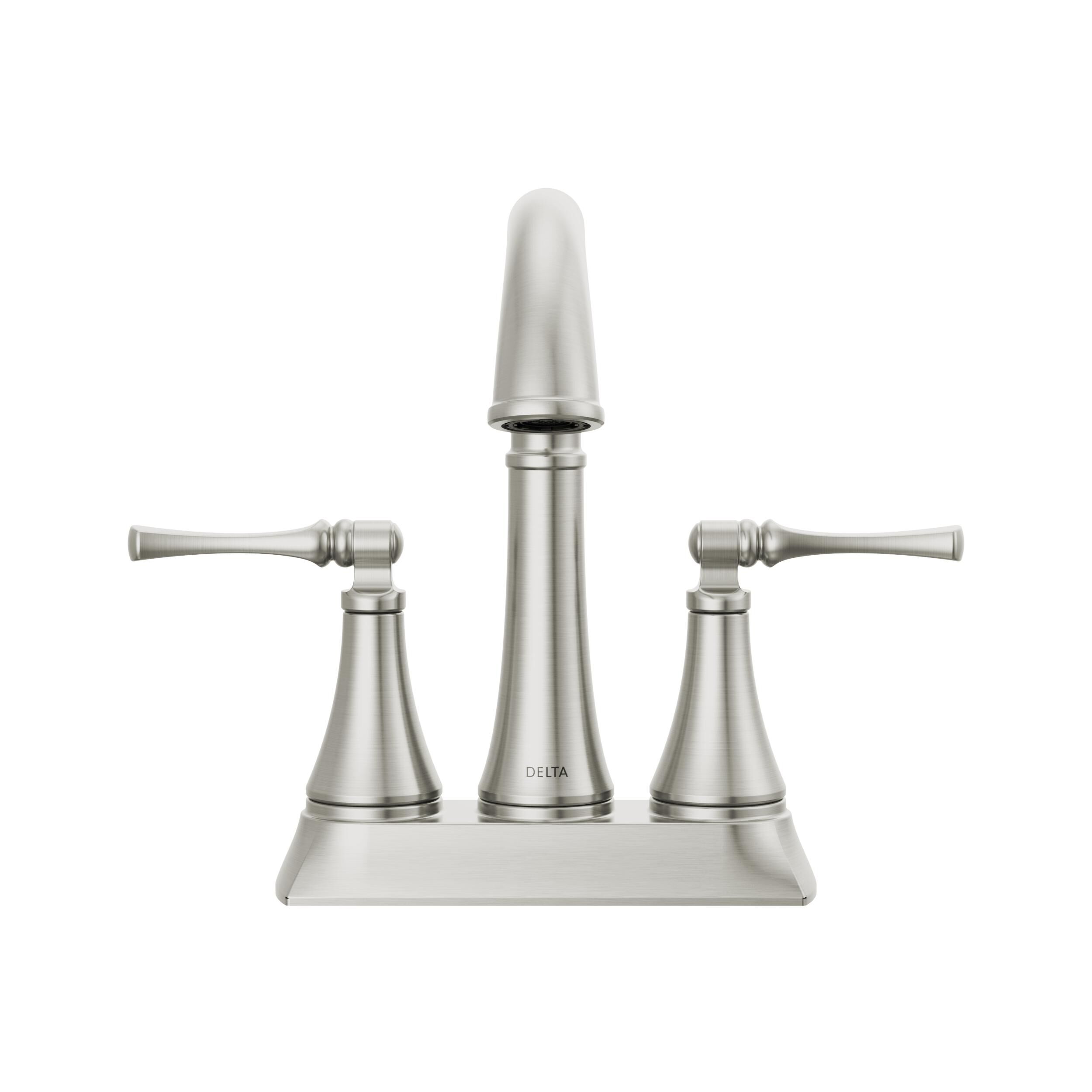 Two Handle Centerset Bathroom Faucet in Spotshield Brushed Nickel