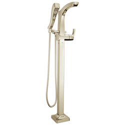 Single Handle Floor Mount Tub Filler Trim with Hand Shower
