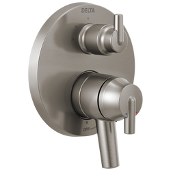 Contemporary Two Handle Monitor® 17 Series Valve Trim with 3-Setting Integrated Diverter
