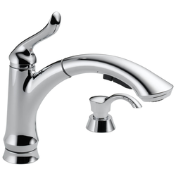 Single Handle Pull-Out Kitchen Faucet with Soap Dispenser
