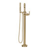 Single Handle Floor Mount Tub Filler Trim with Hand Shower