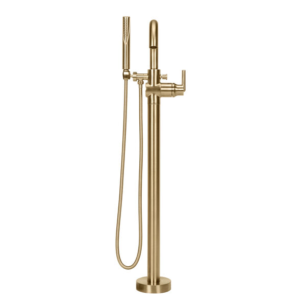 Single Handle Floor Mount Tub Filler Trim with Hand Shower