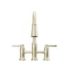Two Handle Pull-Down Bridge Kitchen Faucet (Recertified)