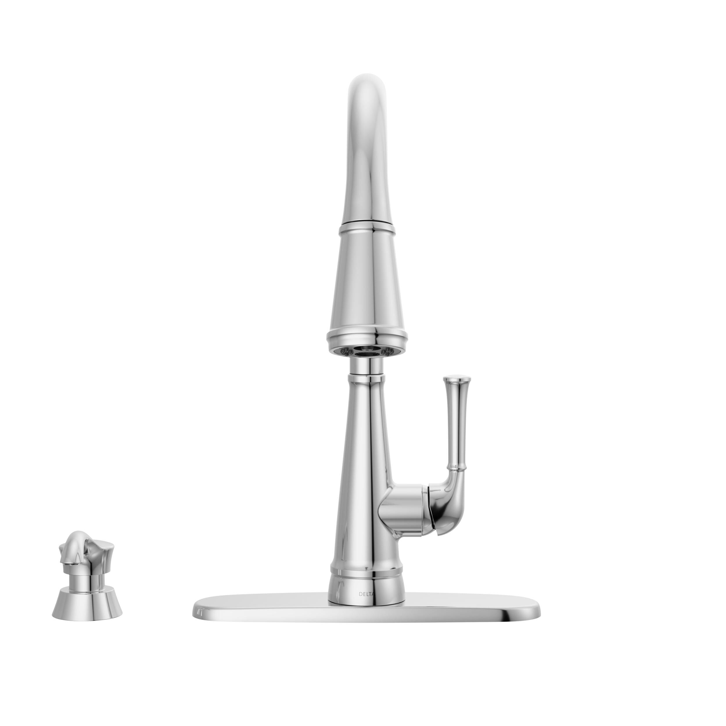 Single Handle Pull-Down Kitchen Faucet with Soap Dispenser and